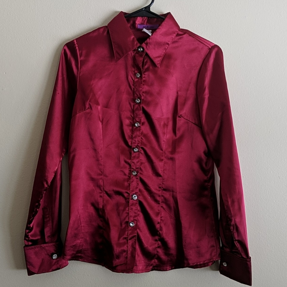 Satin button up.